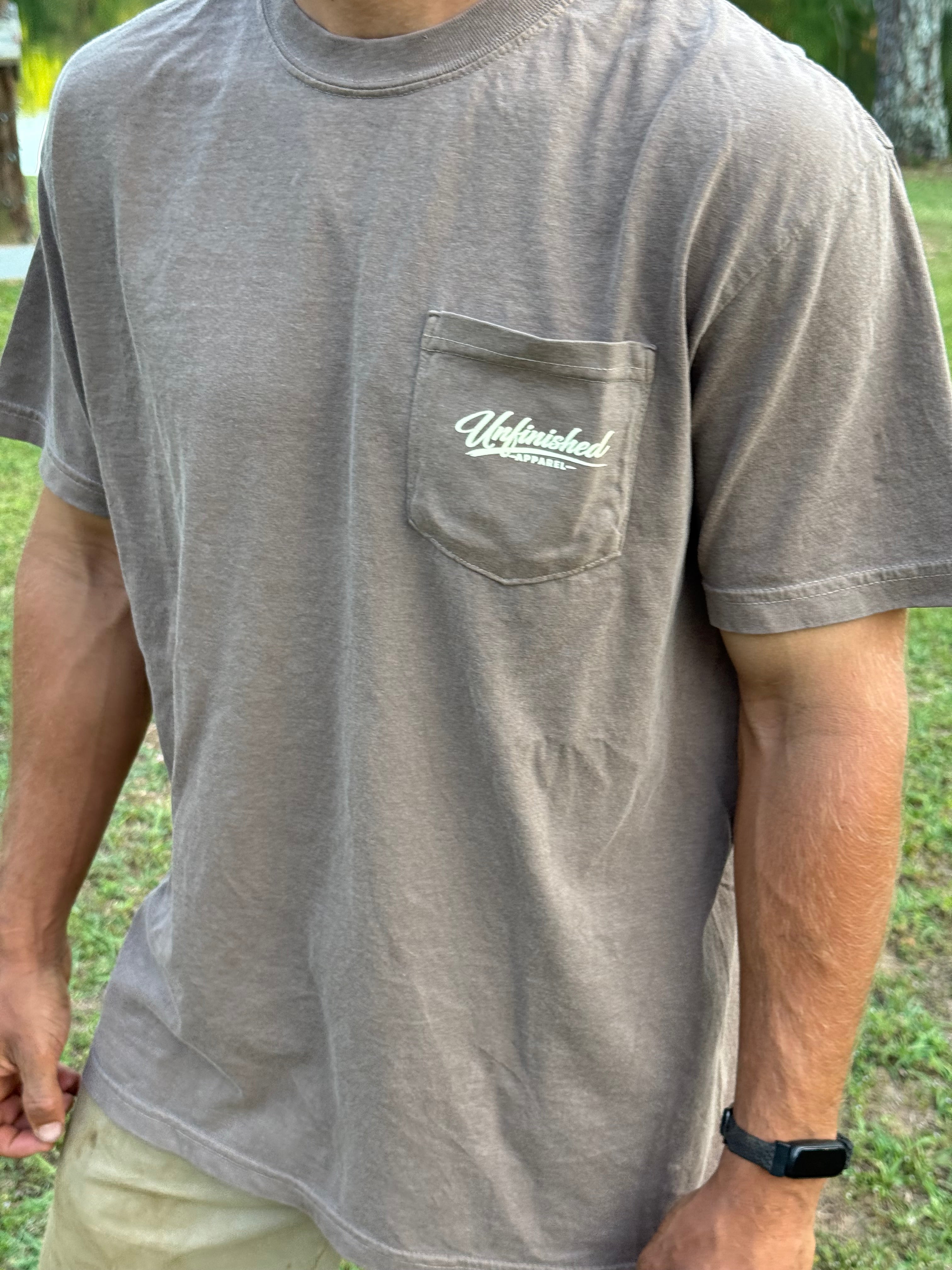Espresso Comfort Colors Jesus Saves Pocket Tee