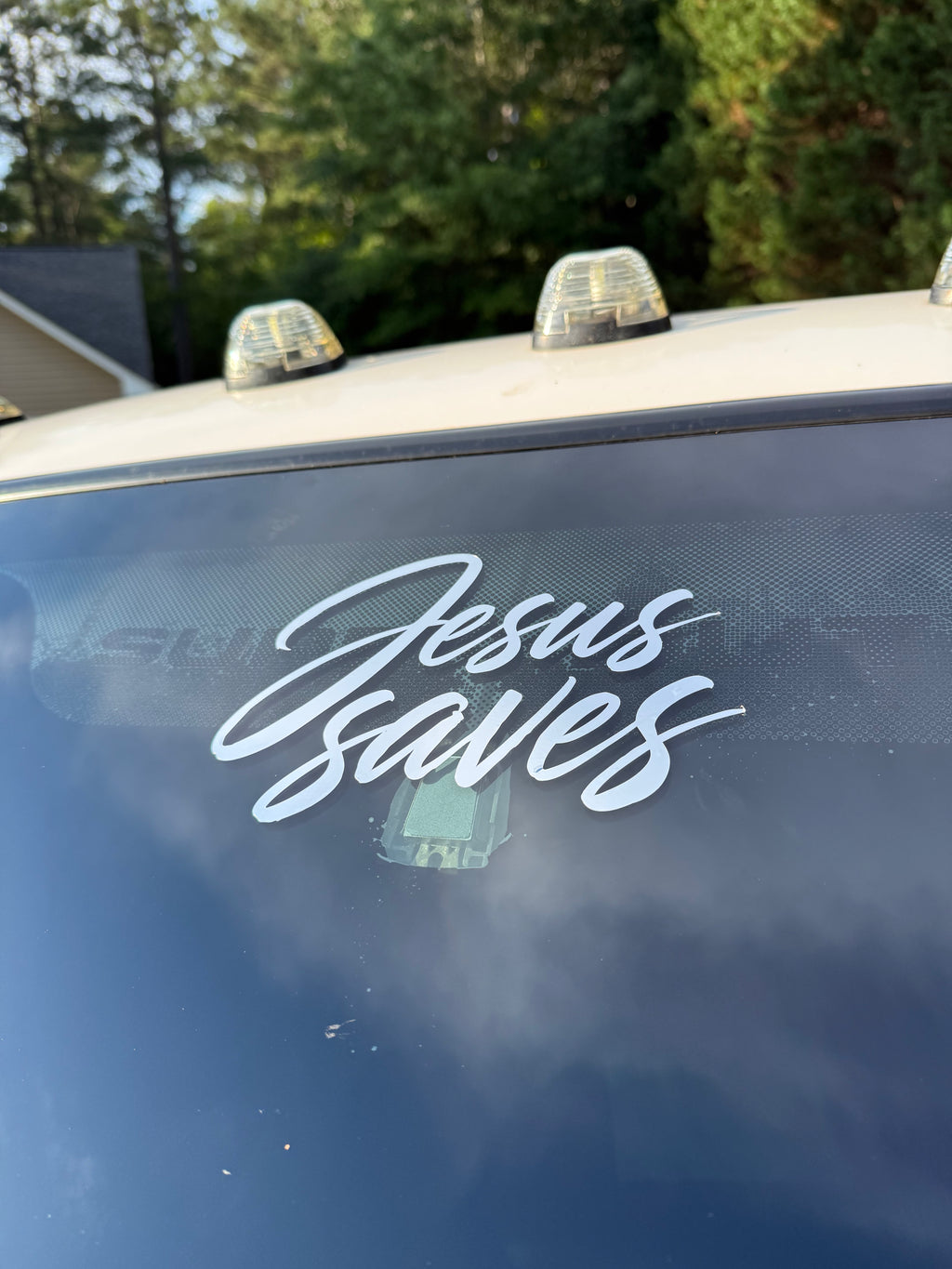 Jesus Saves Chrome Vinyl Decal