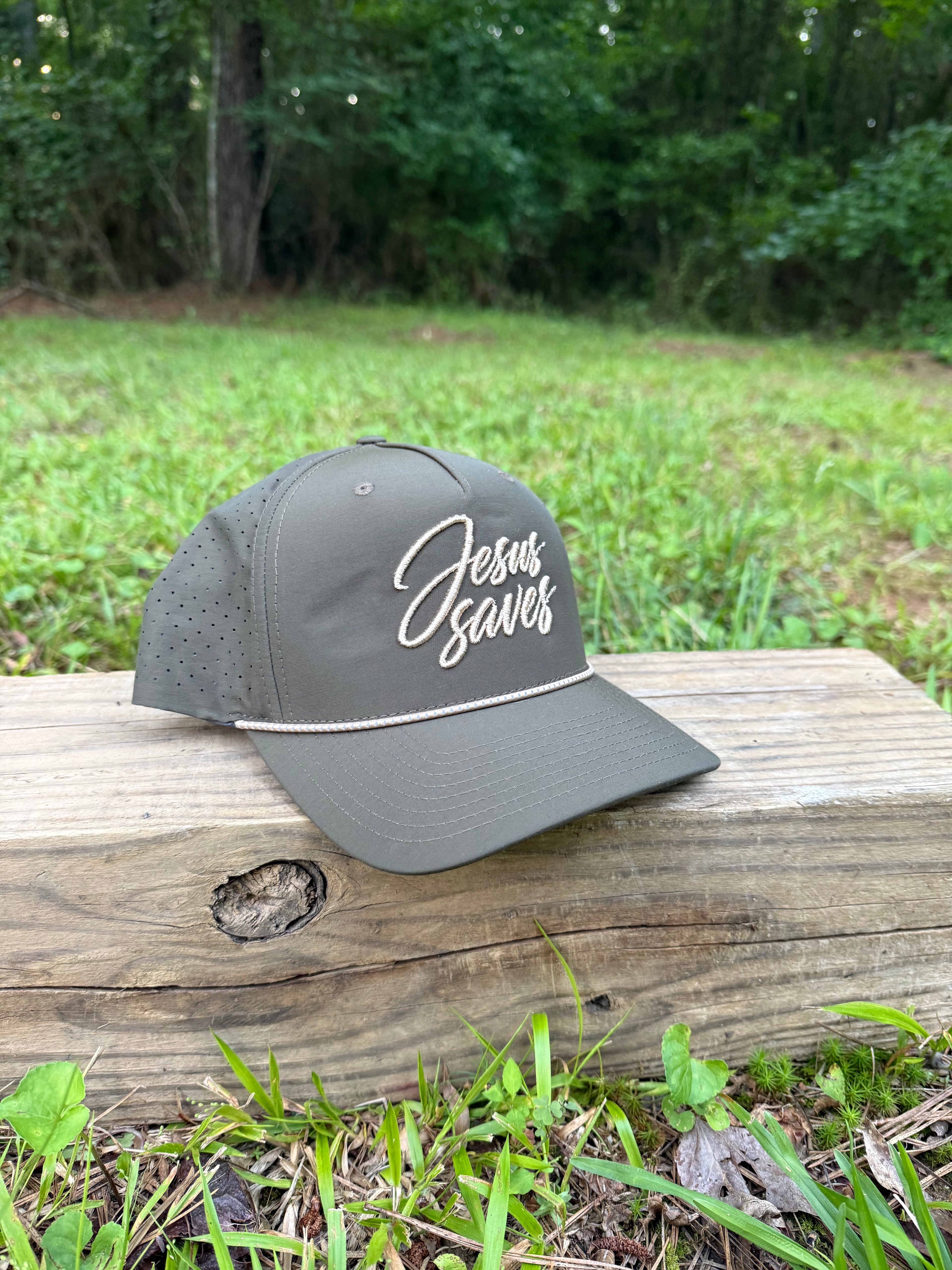 Dark Loden Richardson 355 Puff Jesus Saves Hat