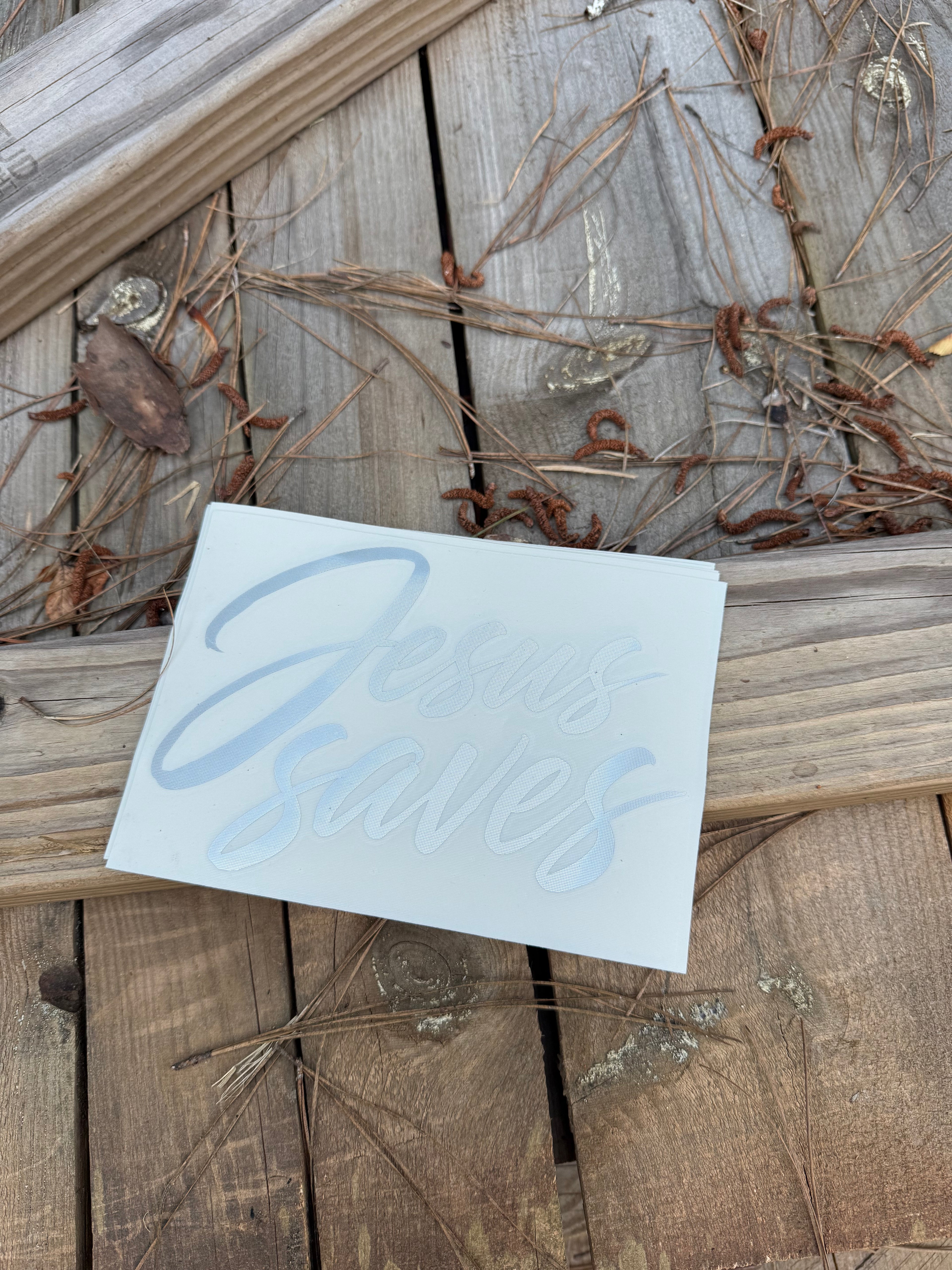 Jesus Saves Chrome Vinyl Decal