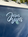 Jesus Saves Chrome Vinyl Decal