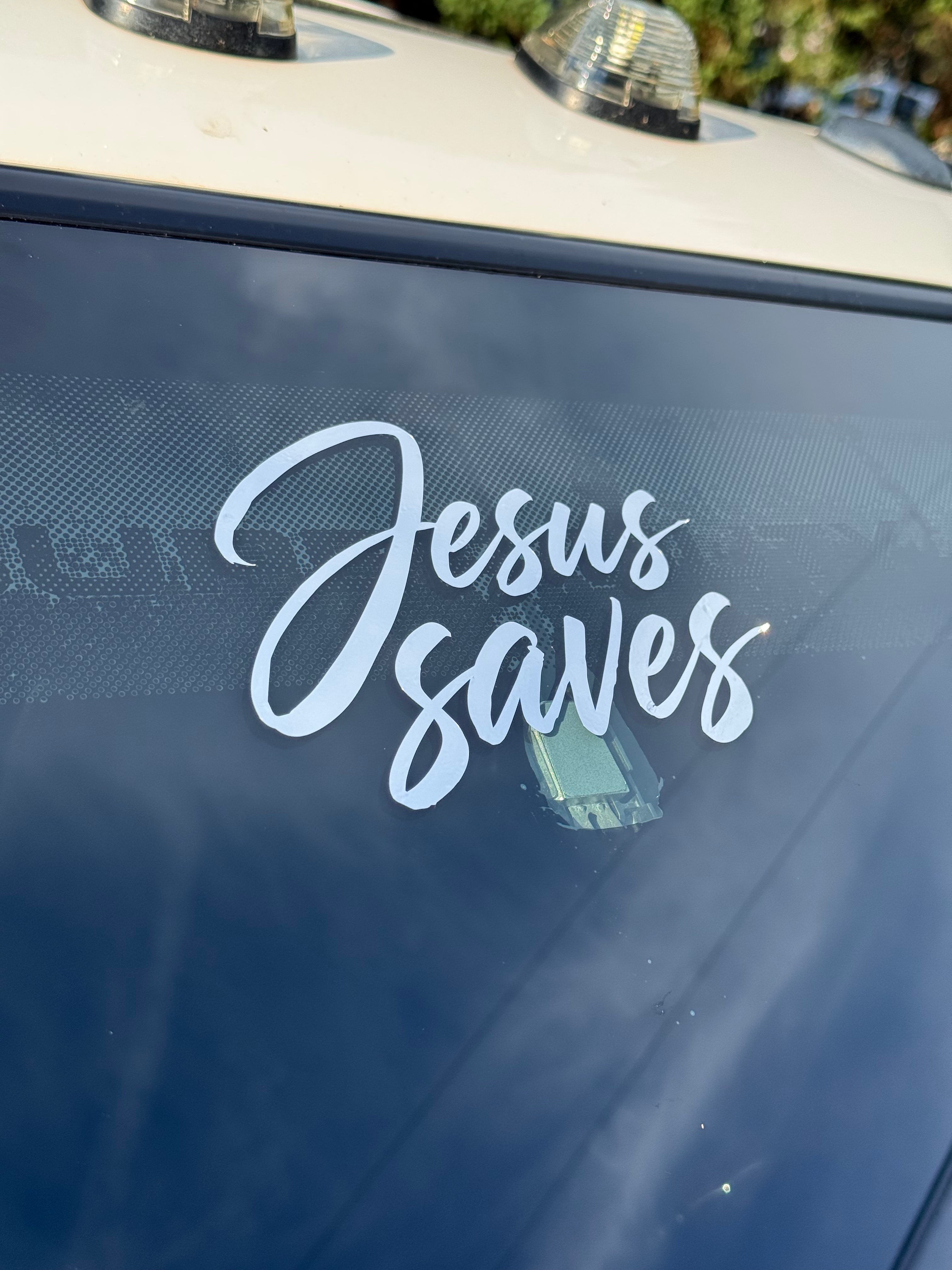 Jesus Saves Chrome Vinyl Decal