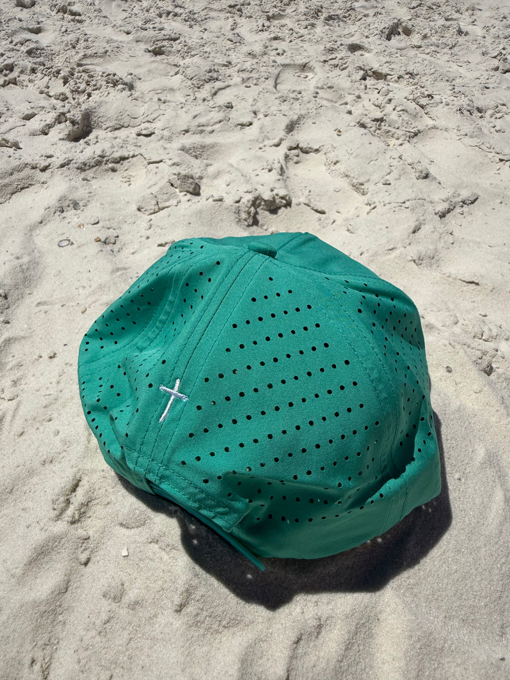 Sea and Pink Embroidered Rope Hat