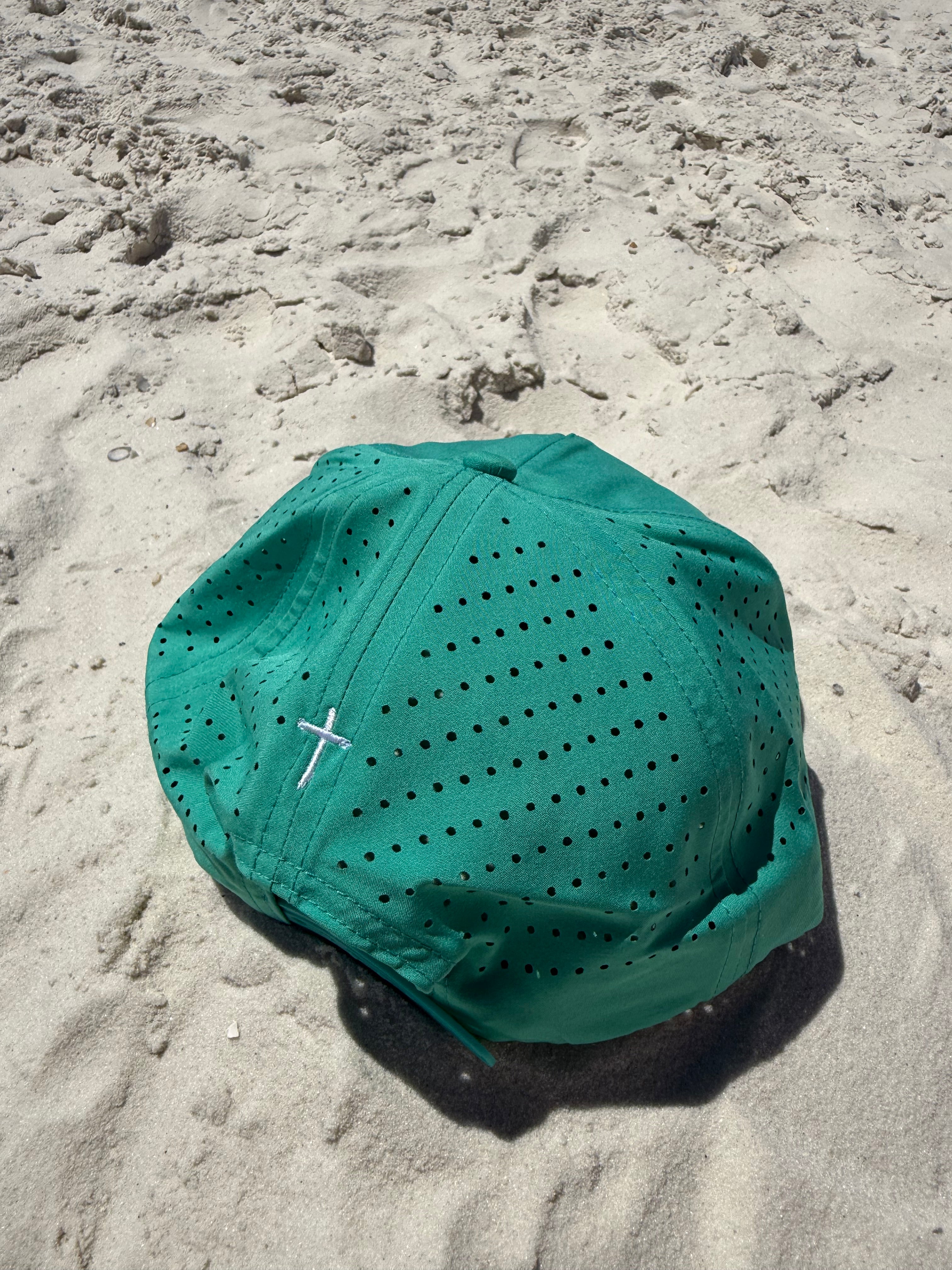 Sea and Pink Embroidered Rope Hat (Pre-order)